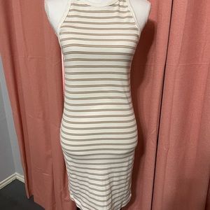 Old Navy Cream Midi Dress Sleeveless Halter